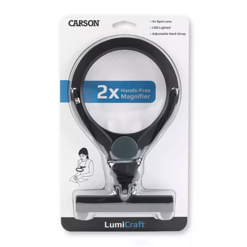 Handlupe Carson LumiCraft 2x, LED, batteriebetrieben, schwarz, 135×23×226 mm