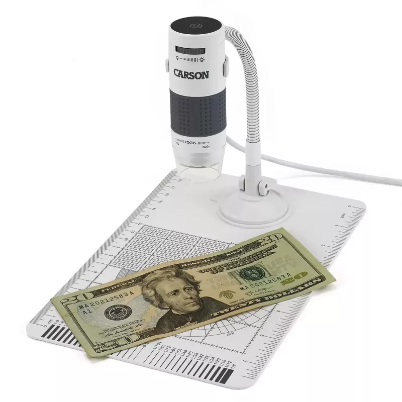 Digitales Mikroskop Carson EFLEX 300x, 75–300× Vergrößerung, 1600×1200 Kamera, grau/weiß
