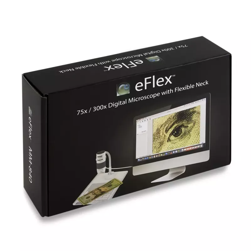 Digitales Mikroskop Carson EFLEX 300x, 75–300× Vergrößerung, 1600×1200 Kamera, grau/weiß