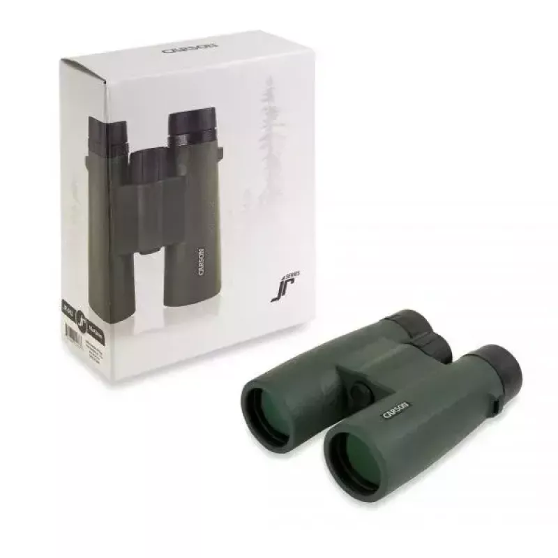 Fernglas Carson JR Series 10x42 BaK-4, kompaktes Dachkantprisma, schwarz/grün