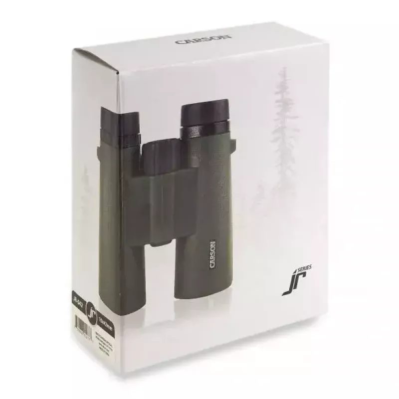 Fernglas Carson JR Series 10x42 BaK-4, kompaktes Dachkantprisma, schwarz/grün