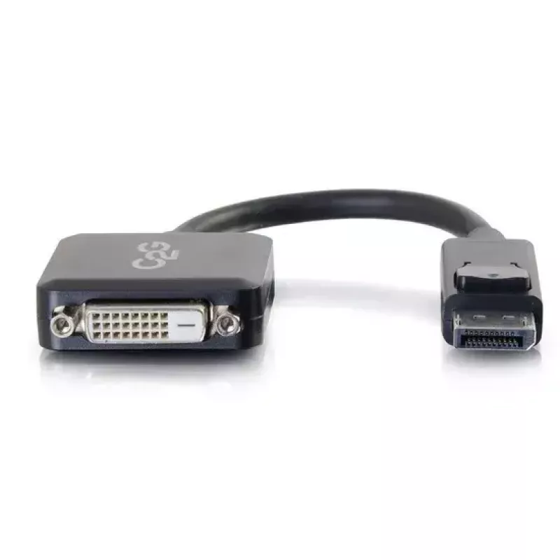 C2G 8 Zoll DisplayPort-Stecker auf Single-Link DVI-D-Buchse Adapter Konverter Schwarz