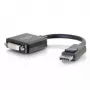 C2G 8 Zoll DisplayPort-Stecker auf Single-Link DVI-D-Buchse Adapter Konverter Schwarz