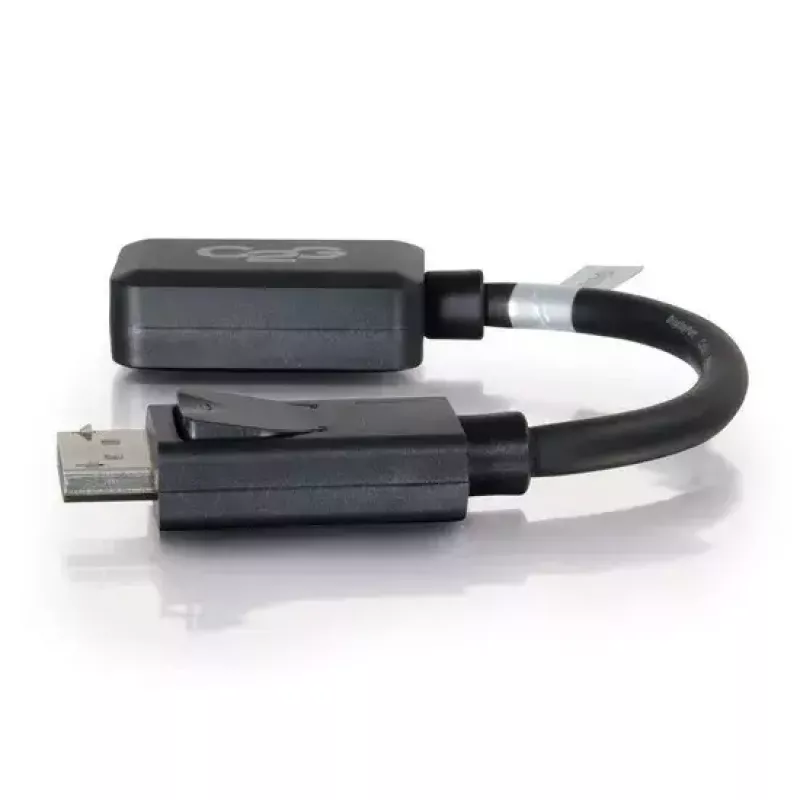 C2G 8in DisplayPort-Stecker auf HDMI-Buchse Adapterkonverter Schwarz