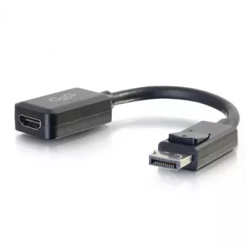C2G 8in DisplayPort-Stecker auf HDMI-Buchse Adapterkonverter Schwarz