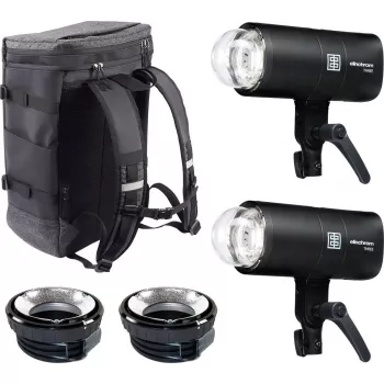 Studio-Entfesselter-Blitzkit Elinchrom THREE DUAL — 2 Blitze (Modell 20942.2)