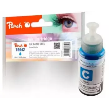 Kompatible Cyan Tintenpatrone PEACH PI100-151, 70 ml, 6.500 Seiten, für Epson