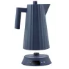 Elektrischer Wasserkocher Alessi Plissé 1,0 L 2200 W blau, thermoplastisches Harz, verdeckter Sockel, automatische Abschaltung