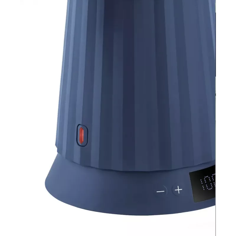 Elektrischer Wasserkocher Alessi Plissé 1,0 L 2200 W blau, thermoplastisches Harz, verdeckter Sockel, automatische Abschaltung