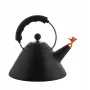 Wasserkocher ALESSI 9093 BB schwarz — Wasserkocher für den Herd, Pfeife, Edelstahl, 2,2 l