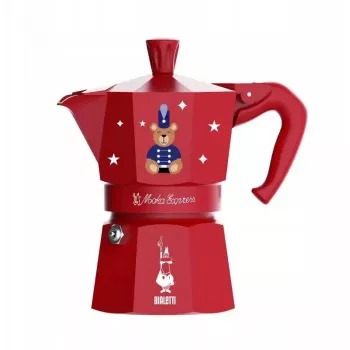 Moka-Kanne BIALETTI Moka Express 3-Tassen (150 ml) Rote Espressokanne für den Herd