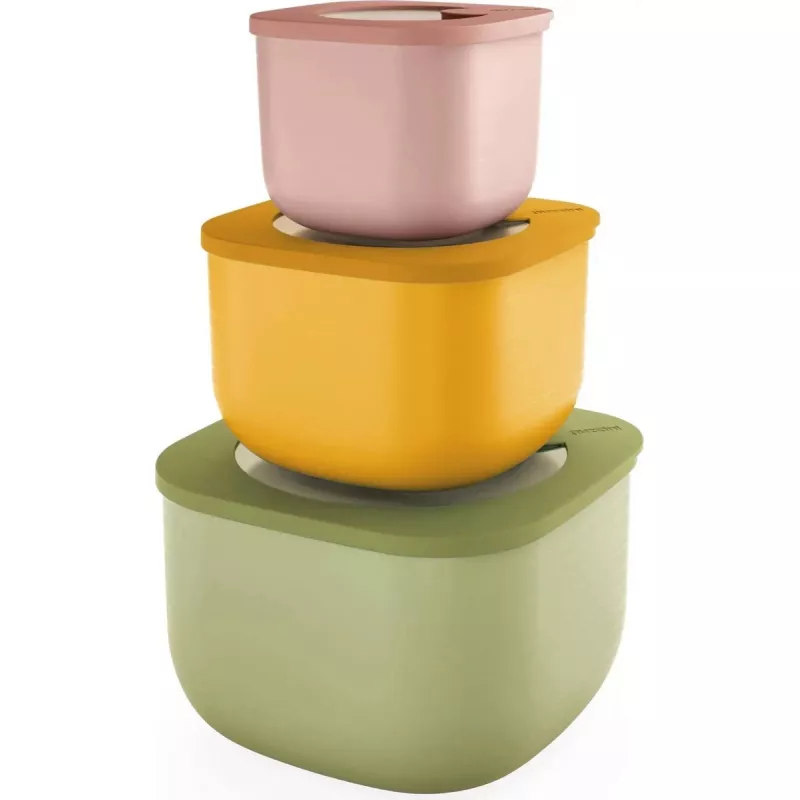 Flache Vorratsdosen Guzzini STORE&MORE BIO 3er-Set verschiedene Farben