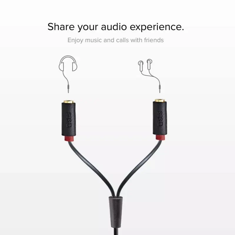 Audio-Stereokabel SBS Audio 3,5 mm Klinke mit Splitter