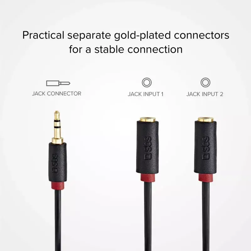 Audio-Stereokabel SBS Audio 3,5 mm Klinke mit Splitter
