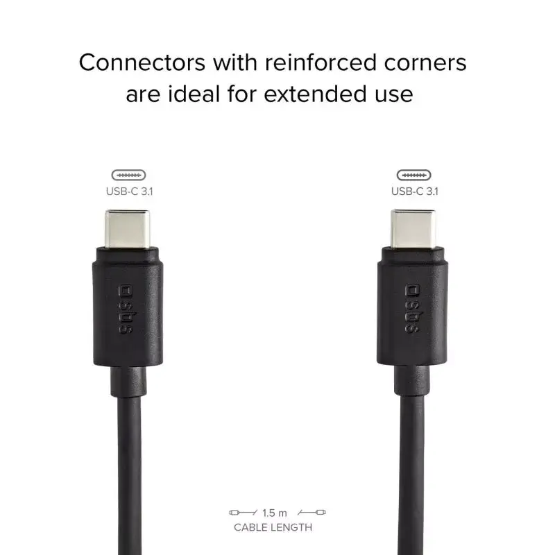 Daten- und Ladekabel SBS TECABLETCC31K USB C 1,5 m USB 3.2 Gen 1