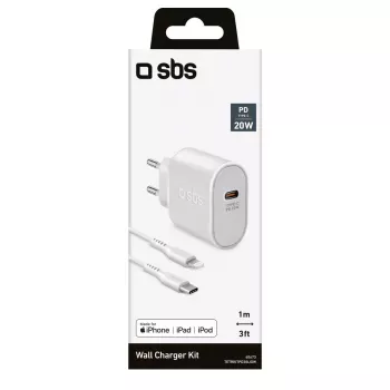 Mobilgeräteladegerät SBS TETRKITPD20LIGW Schnellladung Indoor Weiß