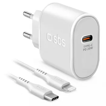 Mobilgeräteladegerät SBS TETRKITPD20LIGW Schnellladung Indoor Weiß