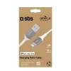 Lightning-Kabel SBS GRECABLEUSBIP589W 1,2 m Silber Weiß