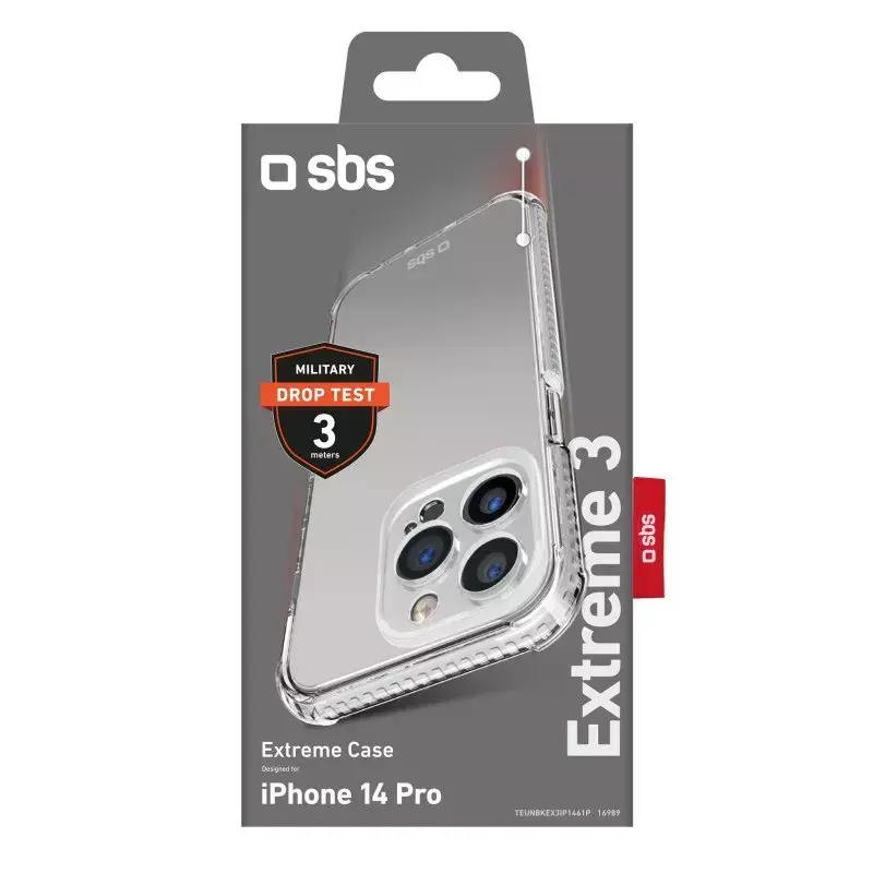 Abdeckung SBS Extreme X3 iPhone 14 Pro 15,5 cm Transparent