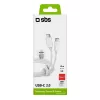 USB-C-auf-USB-C-Kabel SBS Mobile TECABLETISSUETCCG, USB 2.0, 1,5 m, weiß