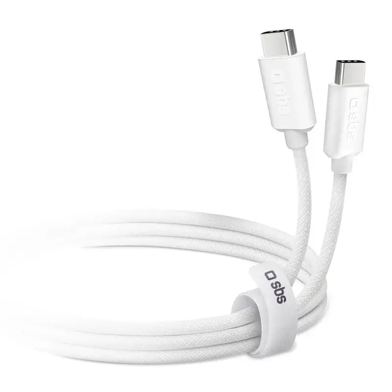 USB-C-auf-USB-C-Kabel SBS Mobile TECABLETISSUETCCG, USB 2.0, 1,5 m, weiß