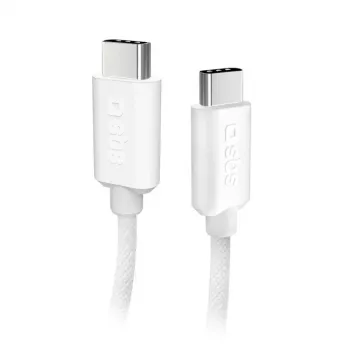 USB-C-auf-USB-C-Kabel SBS Mobile TECABLETISSUETCCG, USB 2.0, 1,5 m, weiß