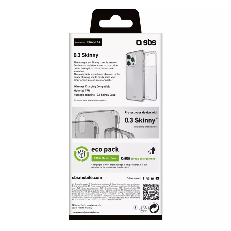 Abdeckung SBS TESKINIP1561PT für iPhone 15 Pro 15,5 cm Transparent