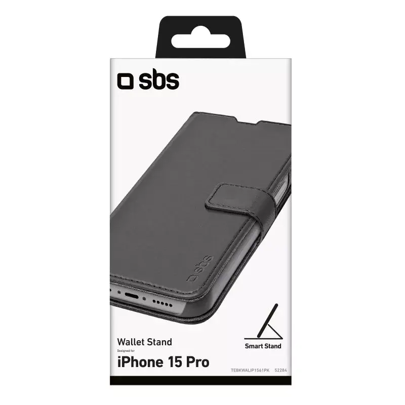 Wallet Case SBS TEBKWALIP1561PK für iPhone 15 Pro 6,1 Zoll Schwarz