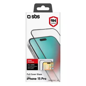Display-/Rückseitenschutzfolie SBS für iPhone 15 Pro, Silikon + gehärtetes Glas, transparent, 1 Stück