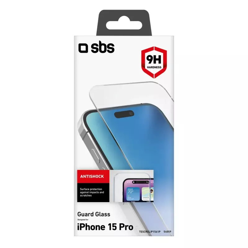 Bildschirmschutz SBS TESCRGLIP1561P Apple iPhone 15 Pro Gehärtetes Glas