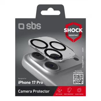 Bildschirm- und Rückseitenschutz mit Kameraobjektivschutz SBS TECAMGLIP1763P für Apple iPhone 17 Pro / 17 Pro Max, Silikon und gehärtetes Glas, transparent, 1 Stück