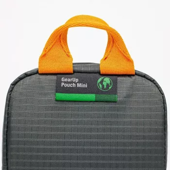 Lowepro GearUp Pouch Mini Tasche Nylon Polyester Ripstop Grau Orange