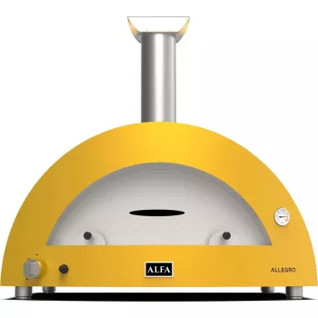 Holzbefeuerter Pizzaofen Alfa Forni Moderno 5 Pizze Gelb FXMD-5P-LGIA, Outdoor-Tischpizzaofen, Kapazität für 5 Pizzen