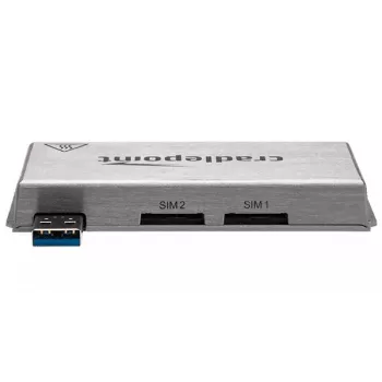 CradlePoint MC400 Modem – Mobilfunkmodem, Upstream 5,76 Mbit/s, Downstream 42,2 Mbit/s, 256-QAM, silber, 104 g