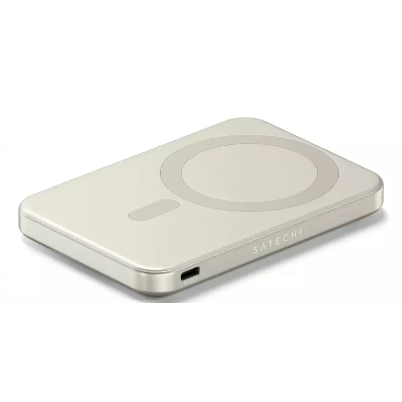 Tragbare Powerbank Satechi ST-B5Q2SW 5000 mAh, kabelloses Laden, Sand