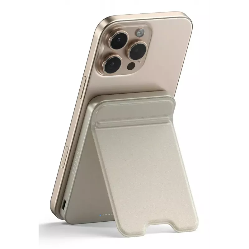 Tragbare Powerbank Satechi ST-B5Q2SW 5000 mAh, kabelloses Laden, Sand
