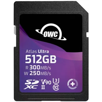 SDXC-Speicherkarte OWC Atlas Ultra 512 GB UHS-II, 300 MB/s Lesen, 250 MB/s Schreiben, V90, wasserdicht