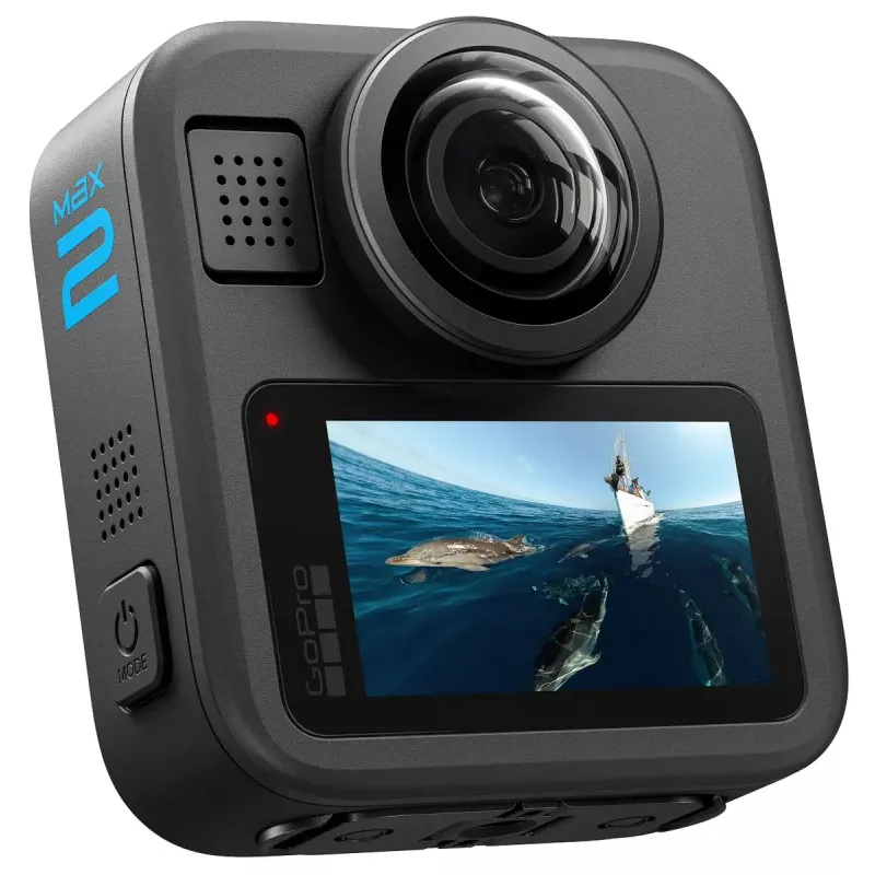Action-Kamera GoPro MAX2 mit 8K Ultra HD, 29,5-MP-Sensor, 100 fps, LCD-Anzeige, GPS, Wi‑Fi — Zubehörpaket