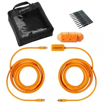 USB-C-auf-USB-C-Kabel von tether tools CUC31R-ORG – 9,40 m, abgewinkelt, orange