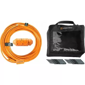 Tether Tools USB-C-auf-Micro-B-Kabel CUC31RB-ORG 9,40 m, rechtwinkliger Micro-B-Stecker, orange