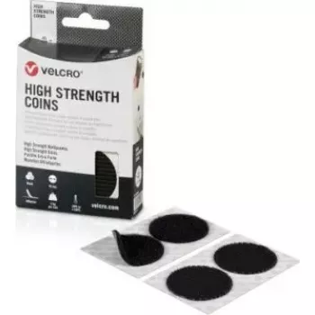 Klettverschluss Velcro 6-Punkt-Haken und 6-Punkt-Schlaufe, Durchmesser 45 mm, schwarz