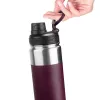 Thermoflasche asobu Alpine Flask Hiking 530 ml Edelstahl Burgunderrot, 235 mm Höhe, 7,6 cm Durchmesser