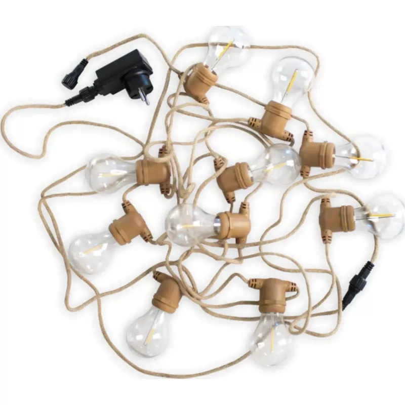 Outdoor-Jute-Lichtkabel NewGarden ALLEGRA GUIRLANDA LUMGASXXOCNW, dekorative Schnur für Gartenbeleuchtung