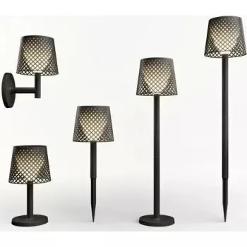 Außen-Gartenleuchte NewGarden GRETA SOLAR+Batterie schwarz — solarbetriebene Lampe mit integriertem Akku
