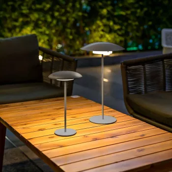 Batteriebetriebene Lampe NewGarden SARDINIA 30 anthrazit LED, tragbare wiederaufladbare Außenlampe