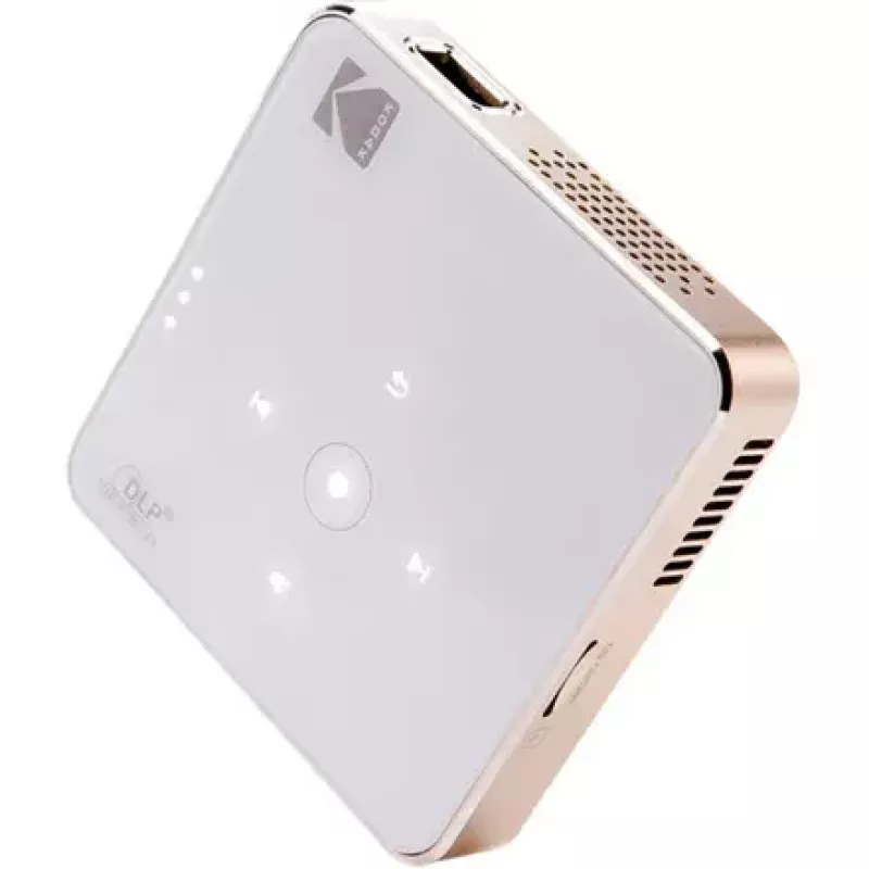 Projektor Kodak Luma 150 Wi‑Fi Weiß‑Gold, tragbarer LED-Pico-Projektor mit drahtloser Konnektivität