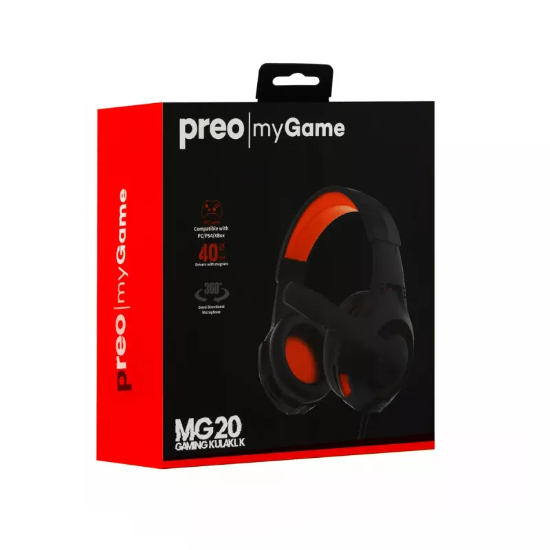 Headset Preo 125085402 Kabelgebunden Gaming Schwarz Rot 20-20000 Hz