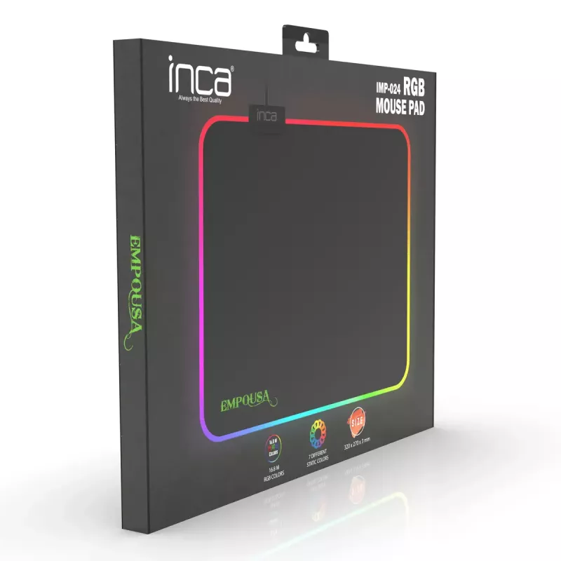Gaming-Mauspad Inca IMP-024 Schwarz Monochromatisch