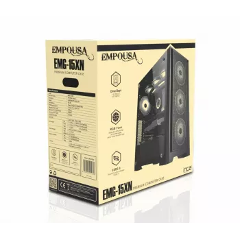 PC-Gehäuse Inca EMG-15XN Midi Tower Schwarz