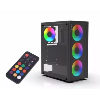 PC-Gehäuse Inca EMG-15XN Midi Tower Schwarz